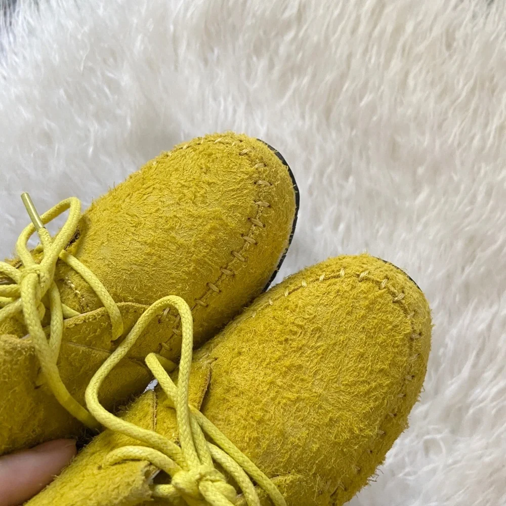 akid brand kids yellow suede sneaker boot boys shoe leather chukka moccasin 12 - Picture 3 of 12